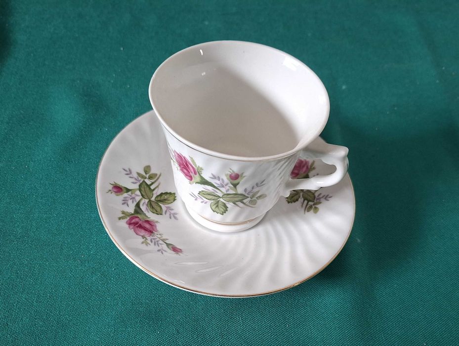 Chávena de Chá oriental antiga, com rosas