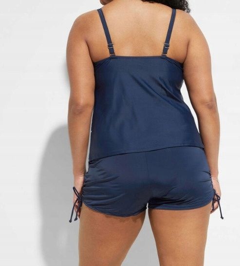 B.P.C granatowy top tankini z turkusowym wzorem 46.