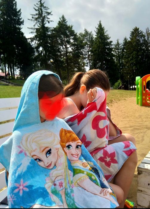 Ręcznik, okrycie kąpielowe Kraina lodu, Frozen ELSA i Anna