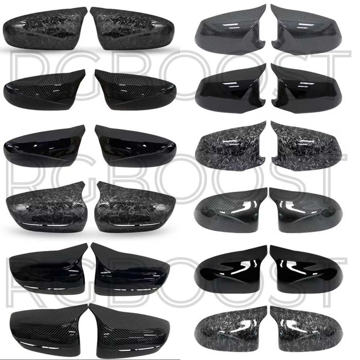 Накладки зеркал BMW E/F/G Серия М стиль Черный глянец/Карбон/Кованный