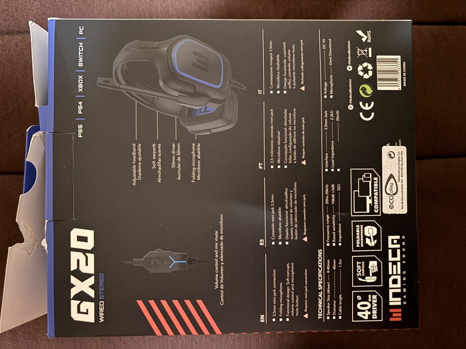 Auscultadores Gaming GX20