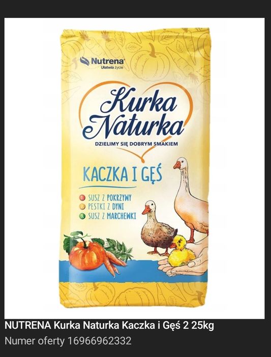 Pasza dla Kaczek Kurka Naturka, ponad połowa worka