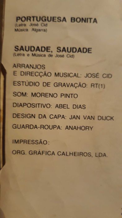 José Cid - Portuguesa bonita - single - portes incluídos