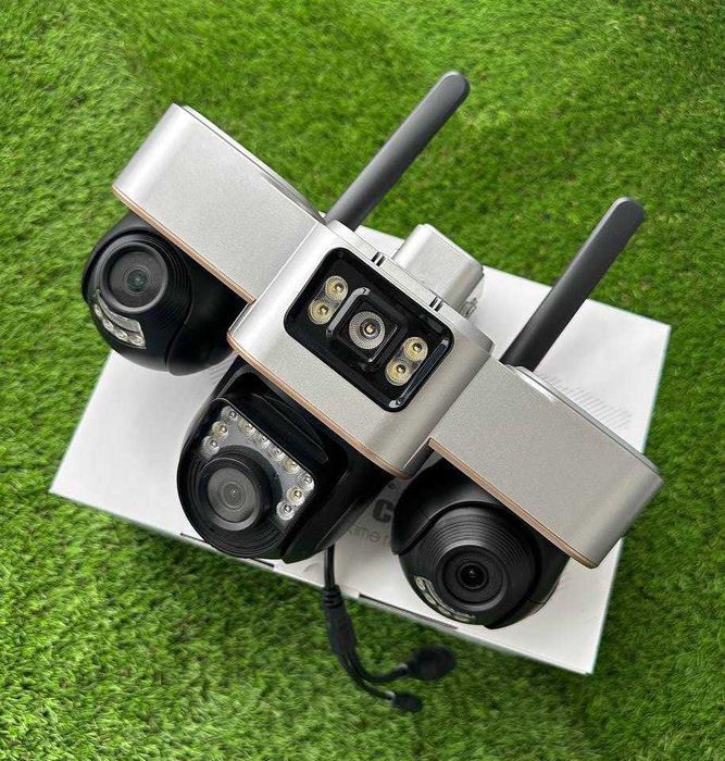 Тройная Wifi камера видеонаблюдения с PTZ боковыми линзами SC30
