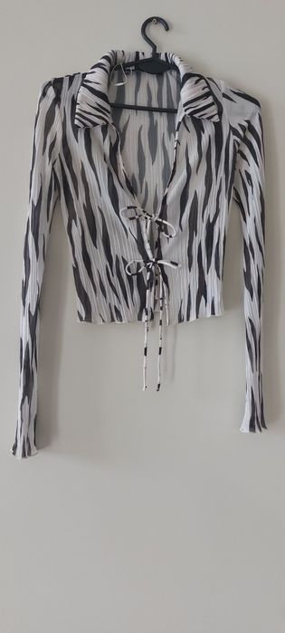 Bershka  transparentna  koszula  wiązana  długie rękawy S