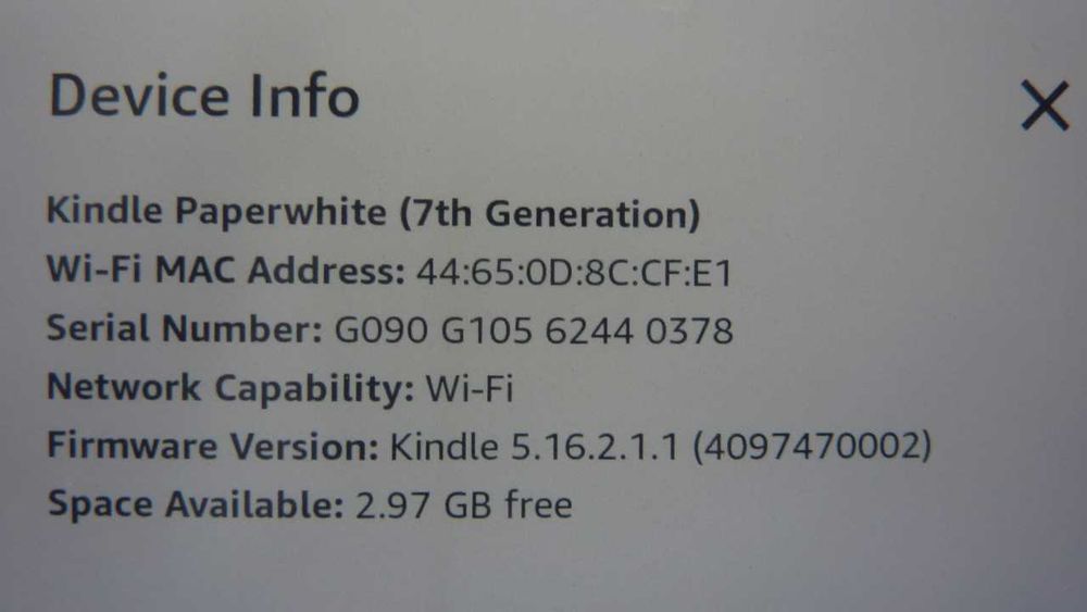 Kindle Paperwhite 3 Edycja 7 th Generacja 4GB BEZ REKLAM -0378-