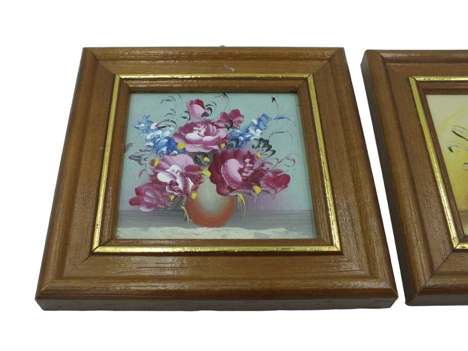 Obraz olej kwiaty 2 szt  L