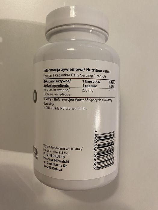 Kofeina w tabletkach 200 mg Herkules