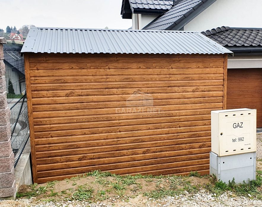 DOMEK OGRODOWY GARAŻ BLA 3M X 3M Dwuspad Drzwi Drewnopodobny 3X3 GB257