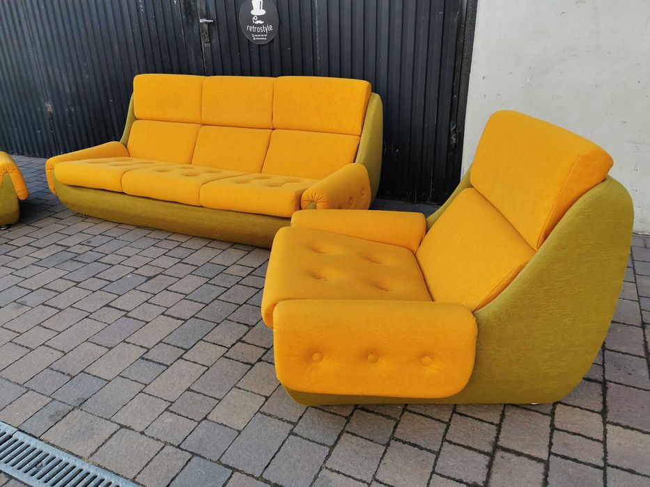 Sofa+ fotele JITONA Space Age, Czechosłowacja '70 Design- SUPER STAN!