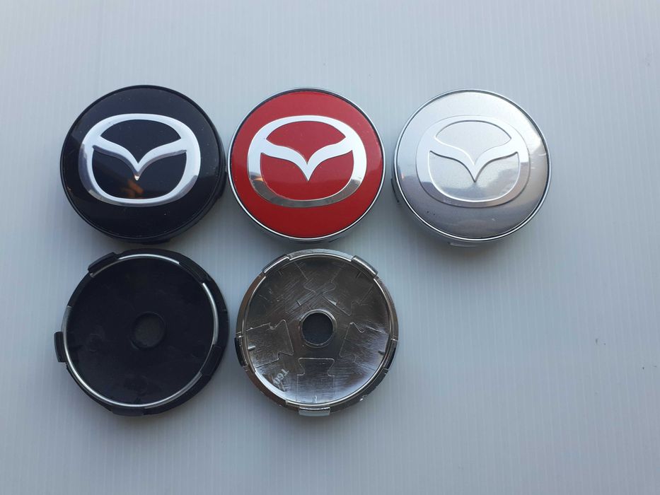 Centros/tampas de jante completos Mazda com 52, 56, 60, 65 e 68 mm