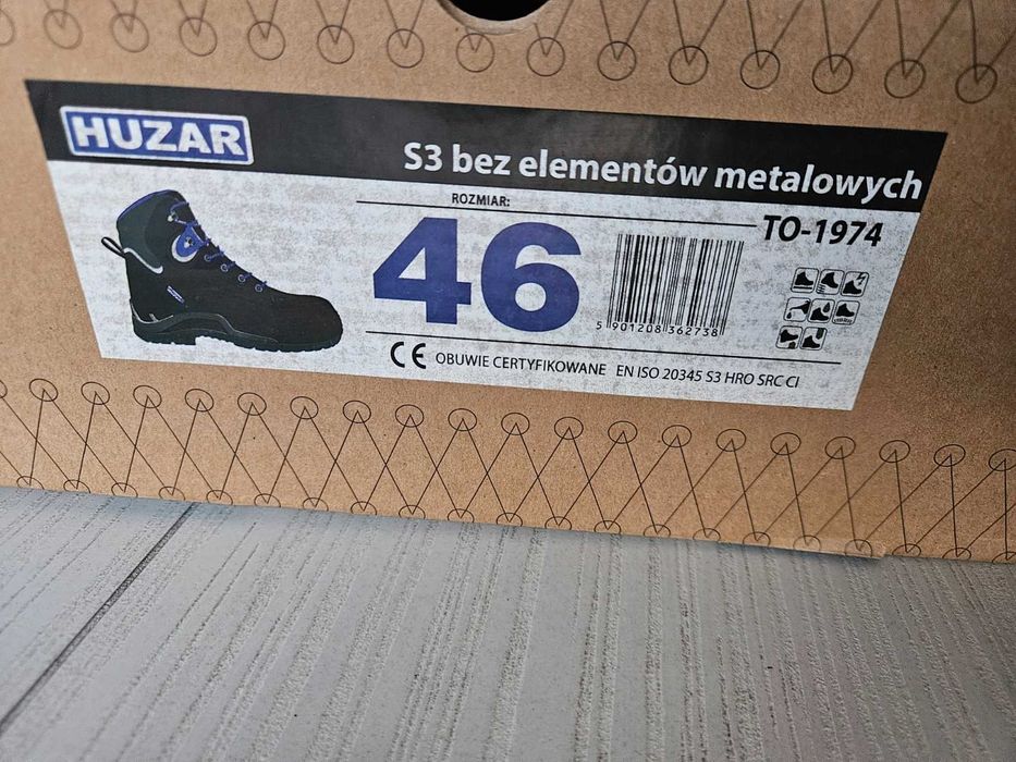 Nowe buty trzewiki certyfikowane PW Krystian Huzar Non Metalic S3 46