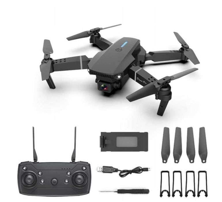 Dron z kamerą E88 PRO – futerał, tryb headless, idealny na prezent