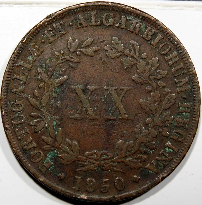MOEDA Monarquia - D. Maria II - XX Reis 1850
