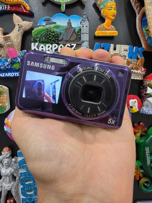 Aparat cyfrowy Samsung PL120 | Fioletowy | Dual View | Y2K digicam