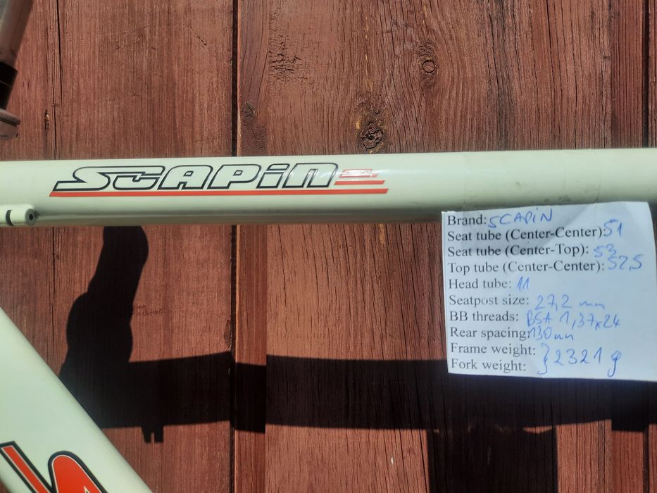 rama szosowa frameset SCAPIN ks-pro columbus 51cm stal kolarzówka cr1