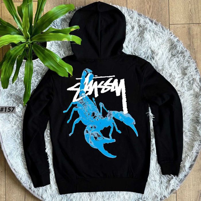 Большой Принт Кофта Стусси | Худи Черное Stussy Basic | XS S M L XL