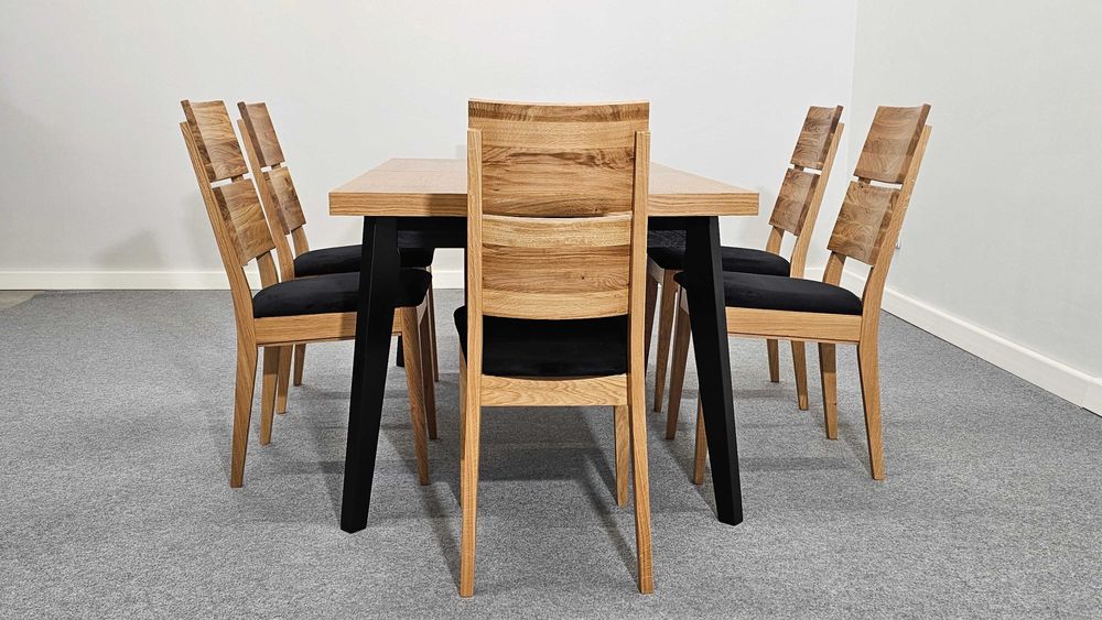 Krzesło drewniane dębowe do salonu jadalni mocne wygodne Producent