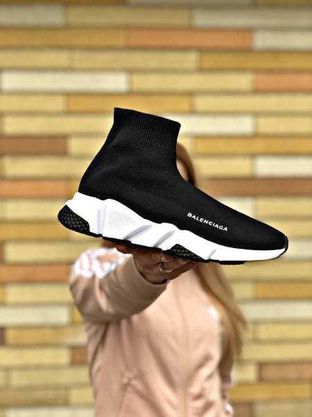 Balenciaga Speed Socks Trainer Black White 45