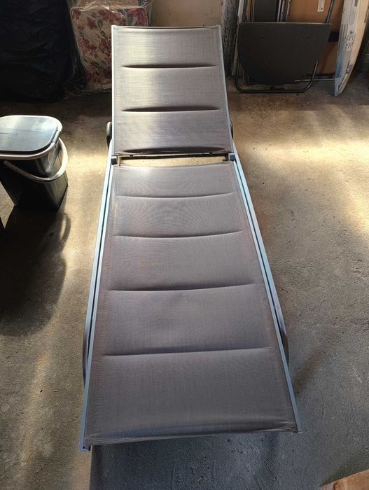 Leżak ogrodowy aluminiowy Ibiza silver taupe