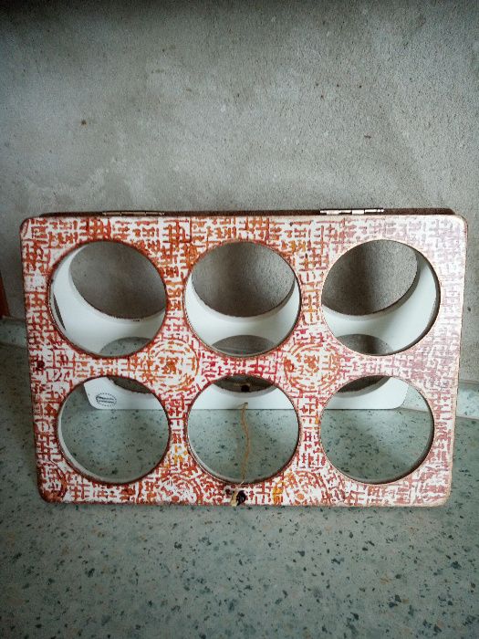 Stojak drewniany decoupage, ręcznie robiony, na wino