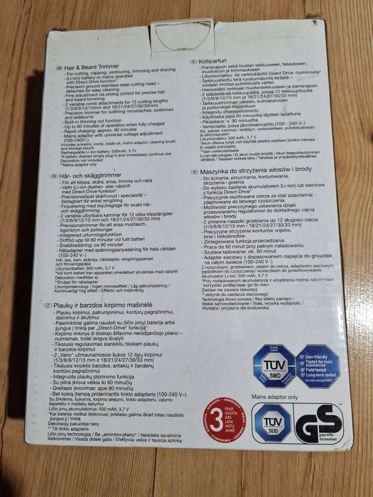 Maszynka do Strzyżenia SilverCrest SHBS 500 B2 Komplet + akcesoria