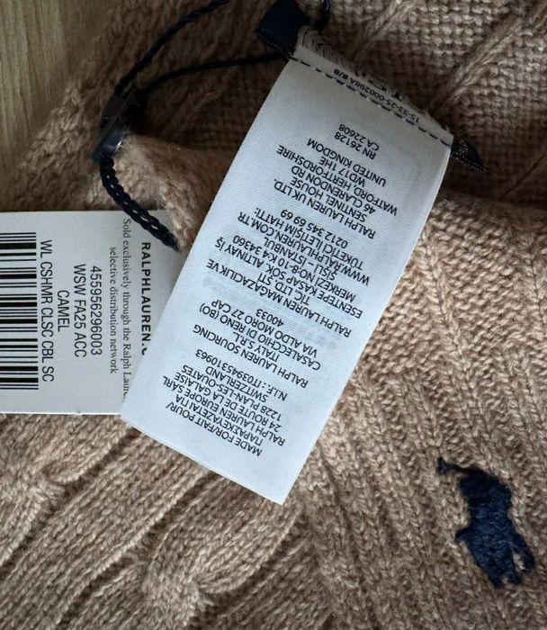Szalik wełniano kaszmirowy  Ralph Lauren