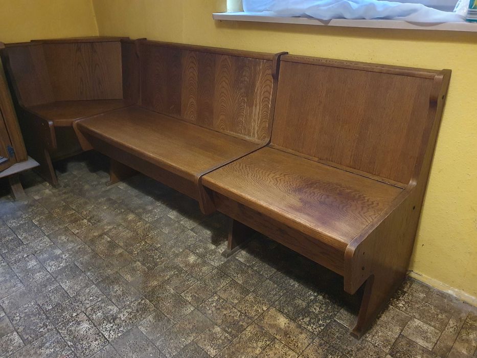 ława narożnikowa ławka kościelna ze schowkiem antyk PRL