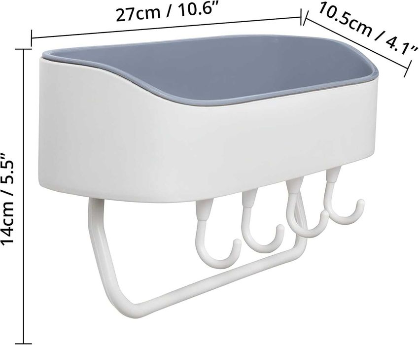 FNG8 kremowy kosz prysznicowy z 4 haczykami, spp596