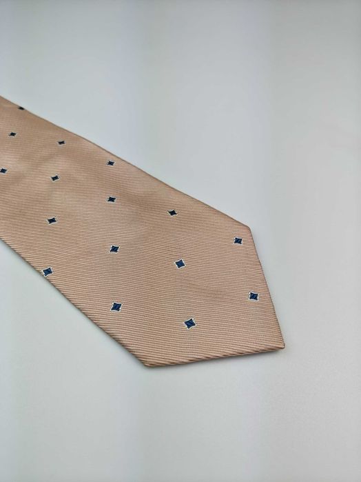 Ermenegildo Zegna kremowy łososiowy jedwabny krawat lip82