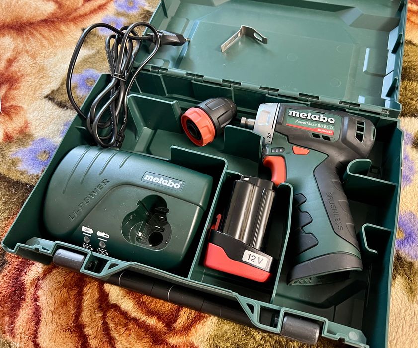 Офіційний! На Гарантии! Безщітковий двигун Metabo PowerMaxx BS BL Q Ultra LC40 Quick Charge Аккумуляторный Шуруповерт Комплект Дрель