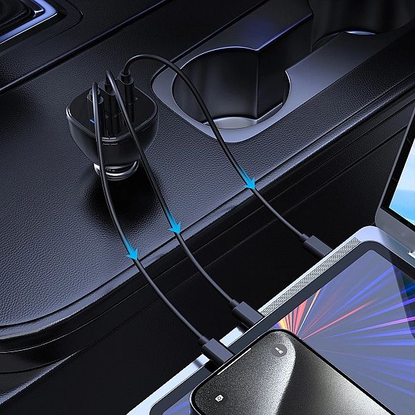 Ładowarka Choetech TC0024 samochodowa 160W 2x USB-C PD 3.1/1x USB-A -