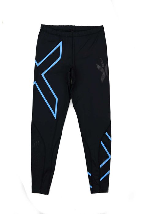 2XU kompresyjne legginsy czarne X błękit Lady S