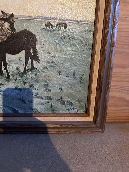 Quadro com pintura dd cavalos