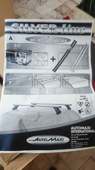 Barras de tejadilho e garras - Silver line Fix001