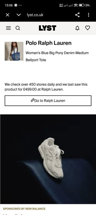Сумка женская vip  Ralph Lauren джинсовая с кожаными вставками.