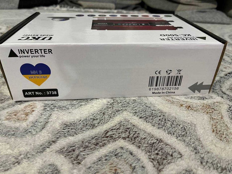 Інвертор перетворювач UKC KC-500D AC/DC з 12 на 220 вольт + LCD 500W