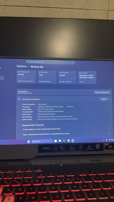 Portátil Gaming Asus Rog Strix G15