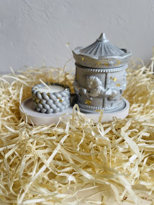 Набори подарункові свічки в гіпсових кашпо