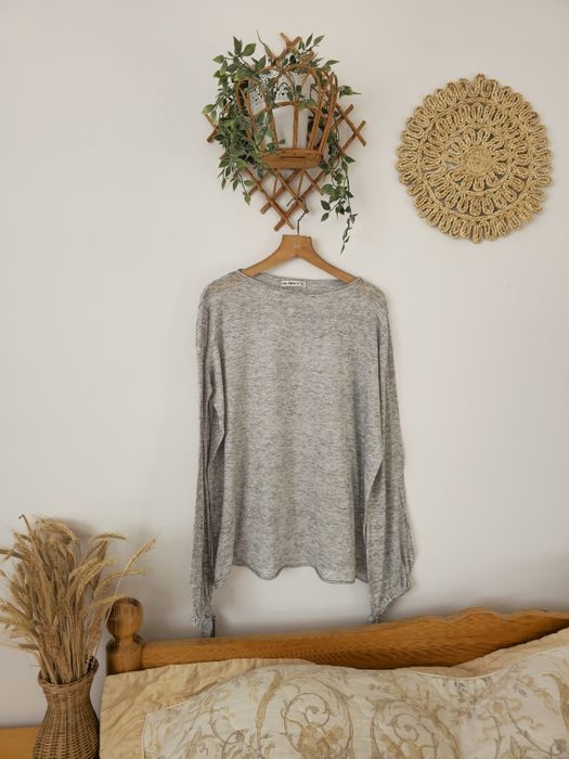 Luźny cienki sweterek Zara L XL oversize, szary