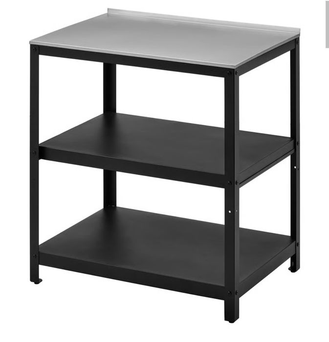 GRILLSKÄR
Regał wyspa kuchenna, czarny/stal nierdz na zewnątrz, 86x61