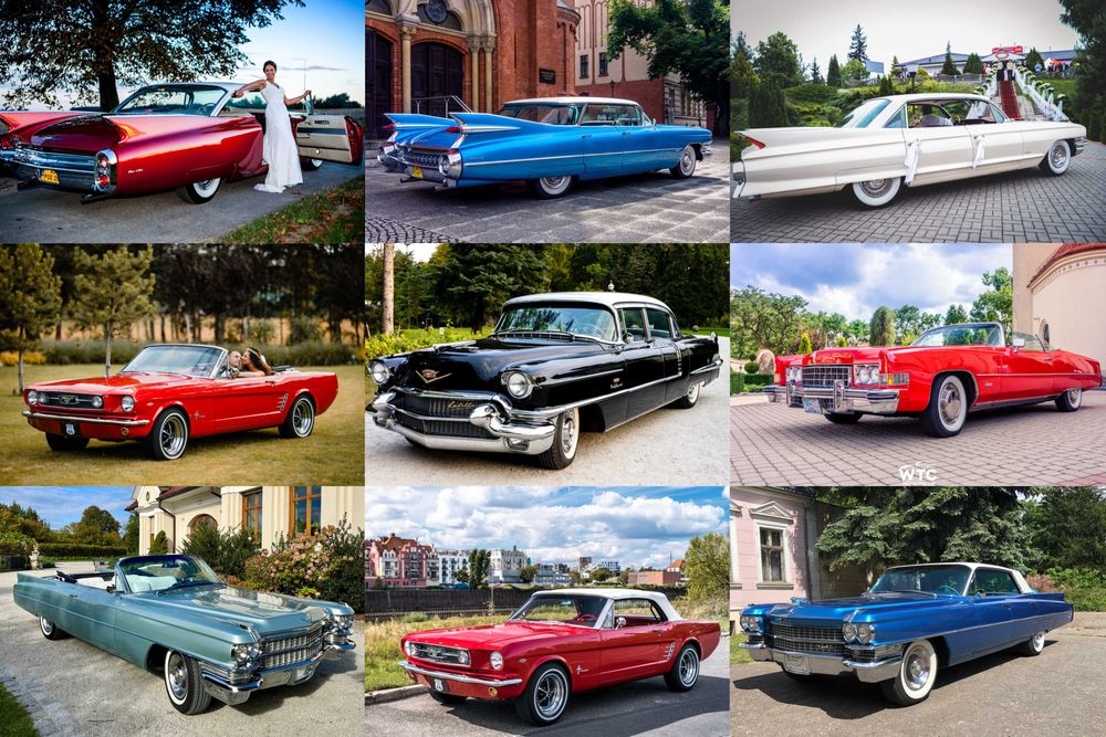 Auto Auta do Ślubu na Wesele Kabriolet Mustang Cadillac Klasyk Zabytek