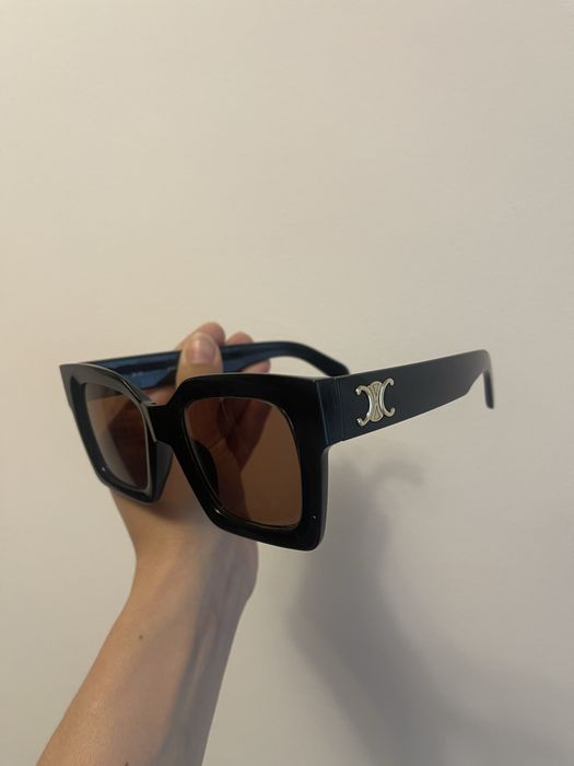 Чорні сонцезахисні квадратні окуляри в стилі Celine
