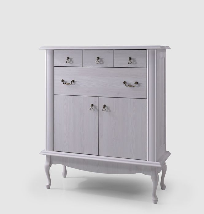 Zestaw białych lub brązowych mebli do salonu Diana, styl prowansalski