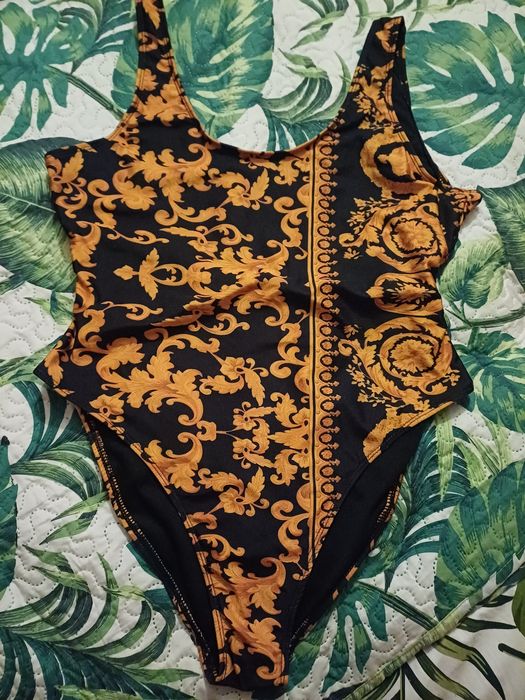 Strój kąpielowy jednoczęściowy, wzór grecki Booho 40 (L)