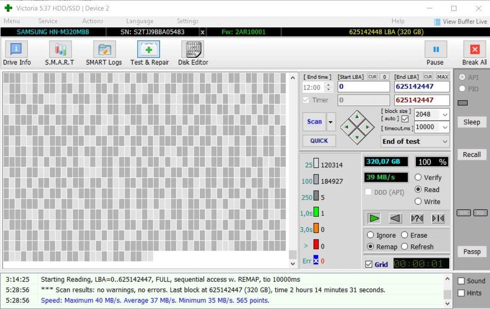 Dysk Twardy Samsung Spinpoint 320GB 8MB SATA II 2.5'' HN-M320MBB/SCC