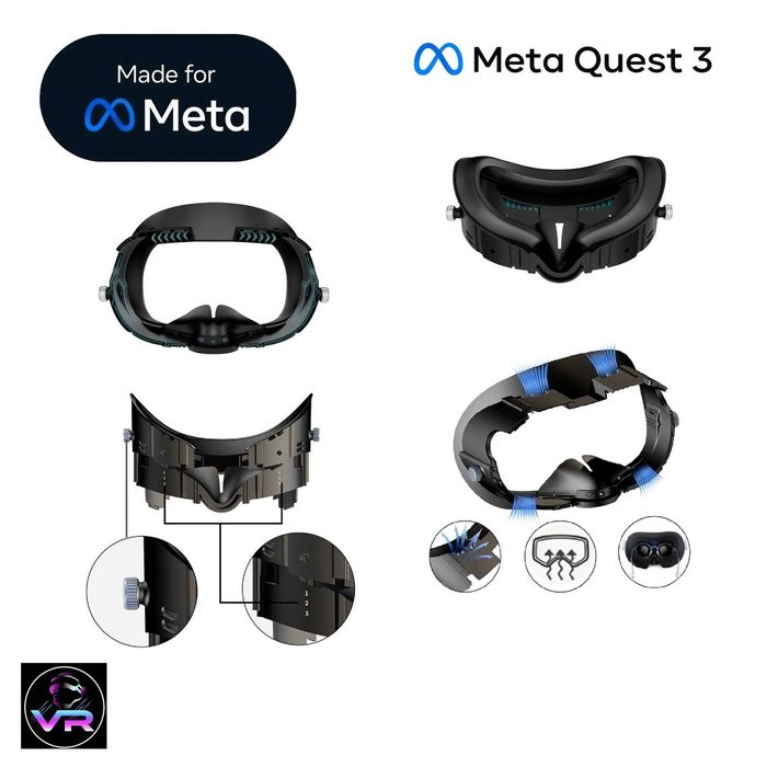 ‼️ Meta Quest 3 лицьова накладка з вентиляцією, маска Face Pad Oculus