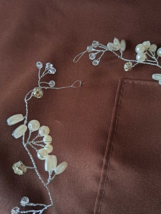 Ozdoba do włosów, ślub, komunia, kolor srebrny