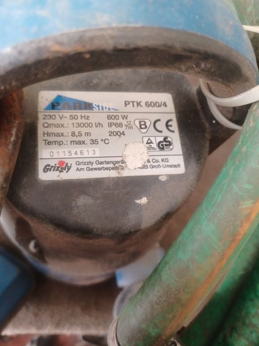 Bomba tirar água parkside 600w