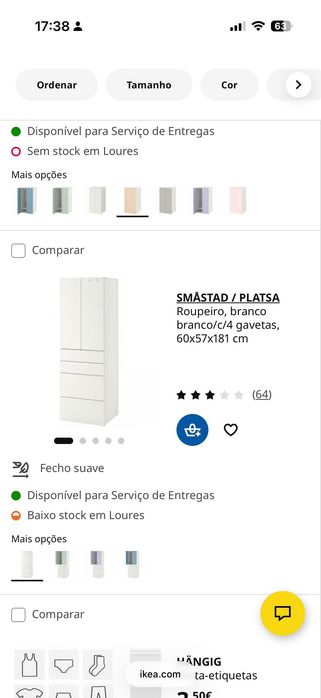Roupeiro infantil Platsa e Samstad IKEA branco e madeira